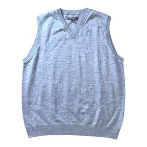 Nordstrom Mens V-Neck Sleeveless Sweater Vest L Made In Italy Vintage Baby Blue